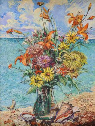 Still Life with Flowers and Seashells