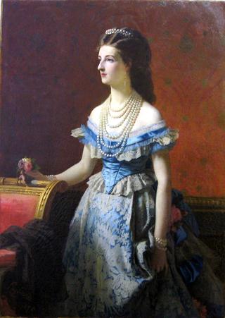 Queen Margarita in a Blue Dress