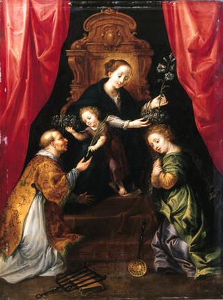 Madonna and Child adored by St Lawrence and St Martha