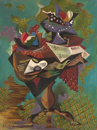 Still Life with Guitar on a Guéridon