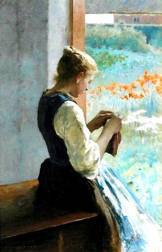 Girl Sewing