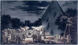 Nocturnal burial at the Cestius pyramid