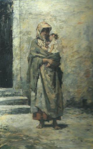 Woman with Child on her Arms