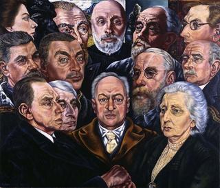 Group Portrait of H.P. Bremmer and his Wife with Contemporary Artists