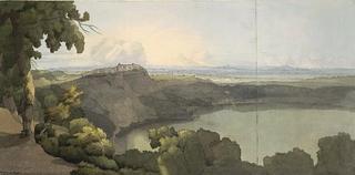 Lake Albano with Castel Gandolfo
