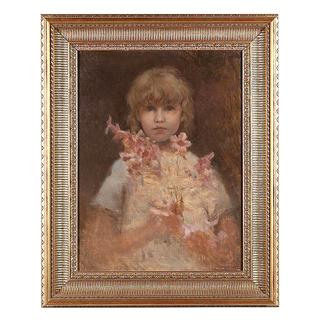 Portrait of Young Girl with Flowers