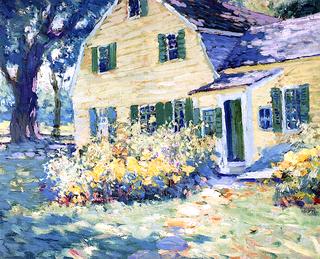 Yellow House with Yellow Flowers