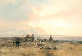 Indian Camp in the Bitteroot Mountains