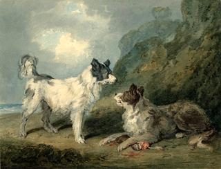 Dogs hesitating about the Pluck (after George Morland)