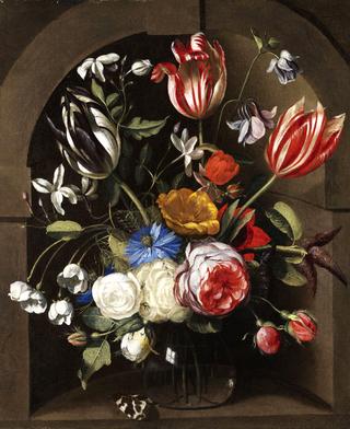 Flowers in a Stone Niche