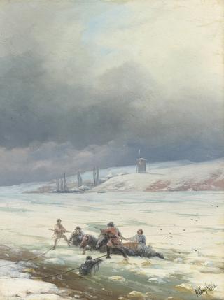 Dragging a Horse Cart from an Ice Hole