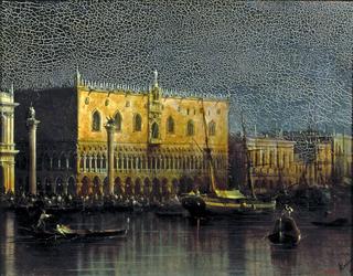月光下的总督宫，威尼斯
