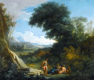 A Faun and a Nymph Reclining in a Landscape