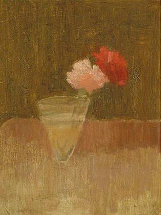 Carnations in a Glass Vase