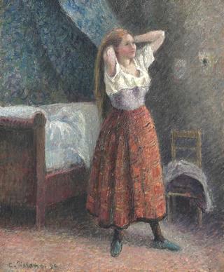 Young Woman dressing her Hair