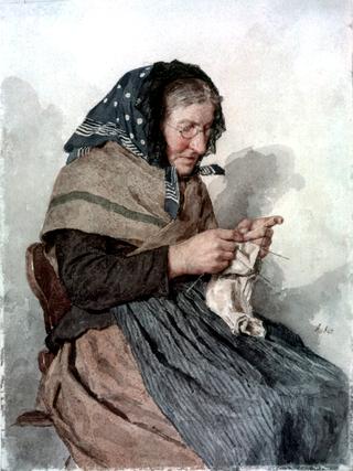 Peasant Woman Knitting