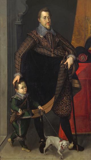 Kaiser Ferdinand II. (1578-1637) with Court Dwarf