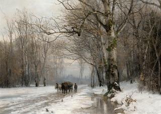 Winter Landscape with a Horse-Drawn Cart