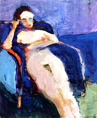 Nude Woman in a Blue Chair