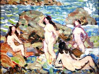 Four Nudes at the Seashore