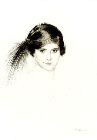 Head of Helena Rubinstein with egret feathers