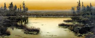 Pontine Marshes in the Twilight