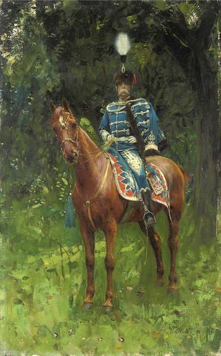 Equestrian Portrait of King Humberto I of Savoy