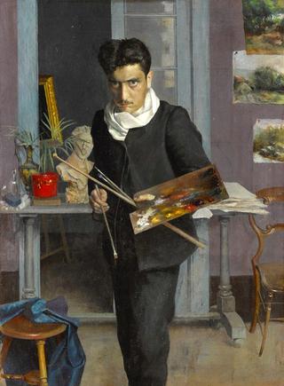 Self-portrait of the artist in his studio