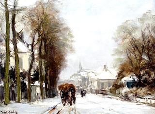 A Horse Drawn Cart in the Snow