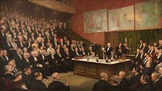 Sir James Dewar, Lecturing on Liquid Hydrogen at the Royal Institution