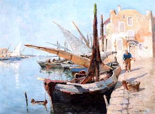 Fishermenn on a Sunlit Quay on the Côte d'Azur