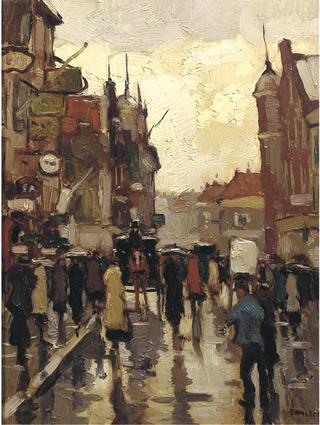 The Reguliersbreestraat with the Munt in the distance, Amsterdam