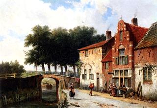 A Vegetable Seller along a Dutch Canal