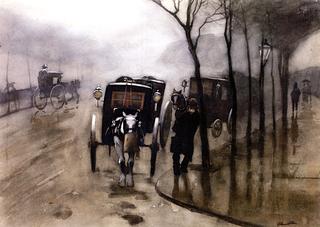 Carriages at the Victoria Embankment, London