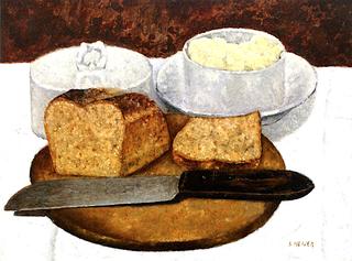 A Still Life with Bread, Butter, and a Knife
