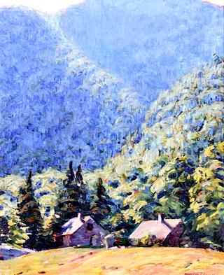 Mountain Vista with Cabins