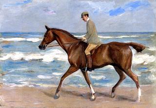 Rider on the Beach to the Left