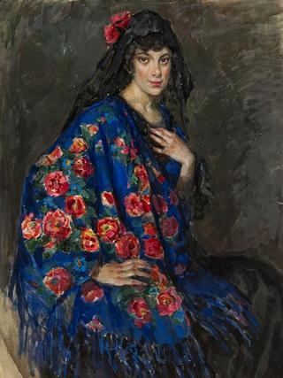 Portrait of an unknown lady with a shawl