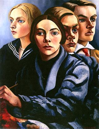 Self-Portrait With Her Three Children