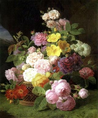 Bouquet of Flowers in a Basket