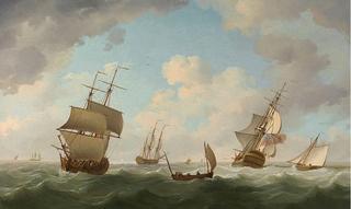 The English Privateer Squadron known as the 'Royal Family' Engaging Enemy Ships