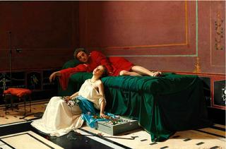 Scene from Pompeii with the Blind Servant Nydia and the Nobleman Glaucus
