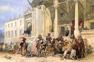 A Market in front of the New Mosque (Yeni Came), Constantinople