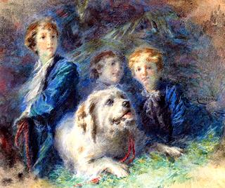 The Troubetskoy Children and Their Dog