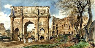 The Arch of Constantine and the Colosseum, Rome