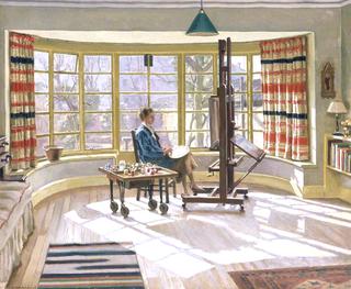 Averil Burleigh, Painting at 7, Wilbury Crescent