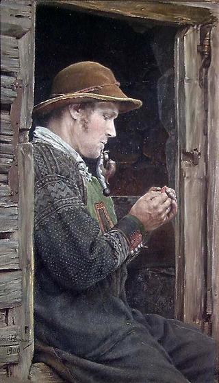 Man from Setesdal with a Pipe