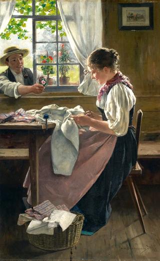 Girl Sewing