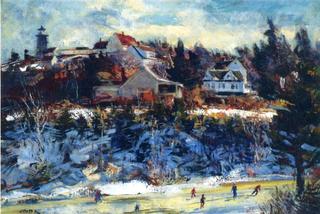 Skating on Ice Pond, Monhegan