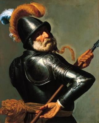 Man in Armour Holding a Pike
